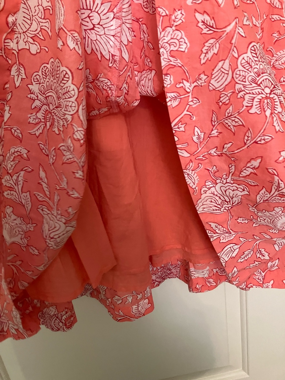 J. Crew Coral Pink Floral Midi Dress - Picture 4 of 7